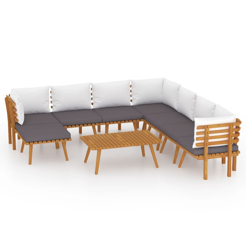Set mobilier grădină cu perne, 9 piese, lemn masiv de acacia GartenMobel Dekor