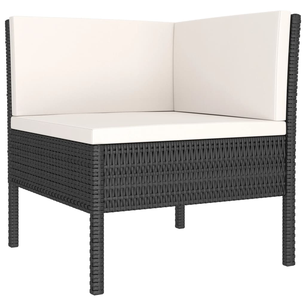 Set mobilier de grădină cu perne, 6 piese, negru, poliratan GartenMobel Dekor