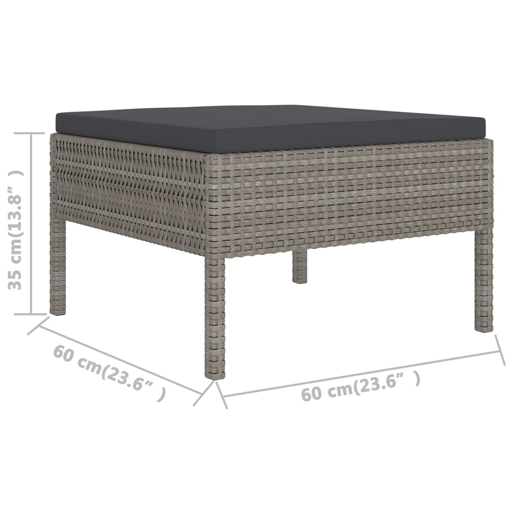 Set mobilier de grădină cu perne, 7 piese, gri, poliratan GartenMobel Dekor