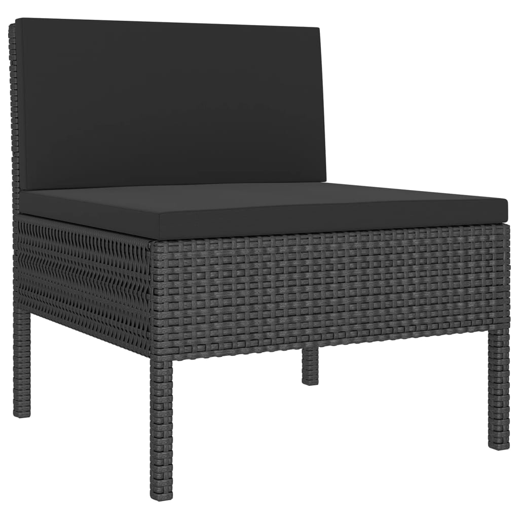 Set mobilier de grădină cu perne, 8 piese, negru, poliratan GartenMobel Dekor