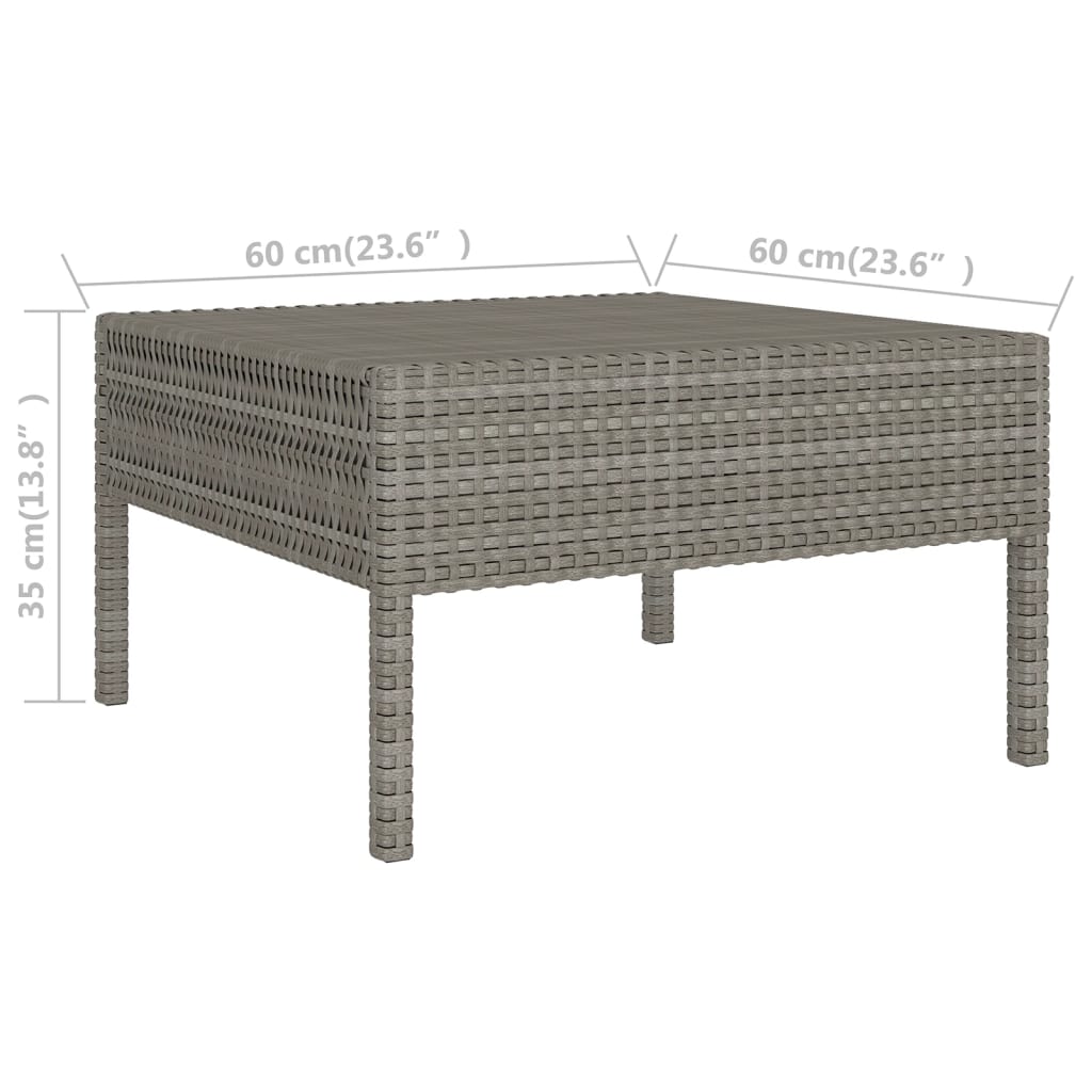 Set mobilier de grădină cu perne, 9 piese, gri, poliratan GartenMobel Dekor
