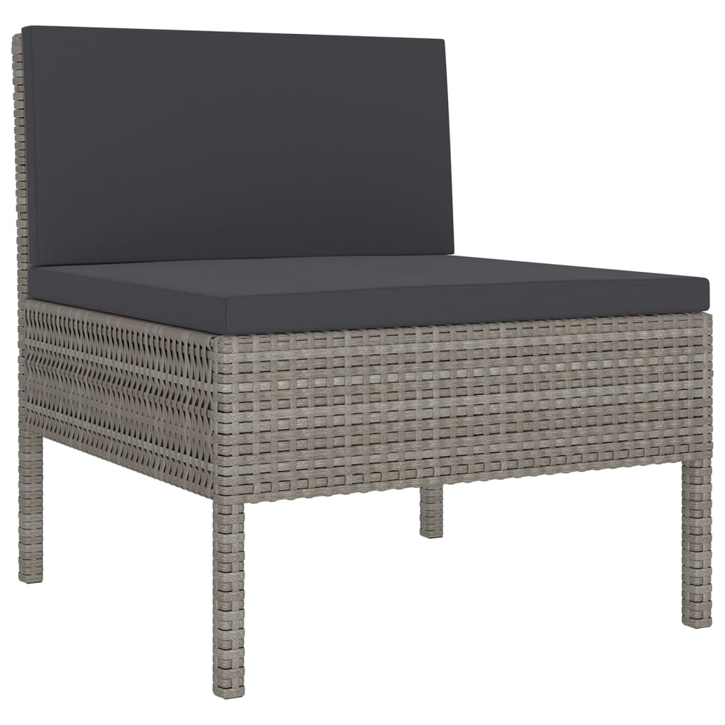 Set mobilier de grădină cu perne, 9 piese, gri, poliratan GartenMobel Dekor