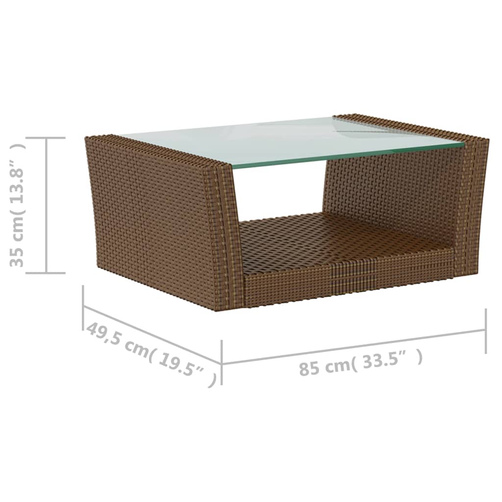 Set mobilier de grădină cu perne, 16 piese, maro, poliratan GartenMobel Dekor
