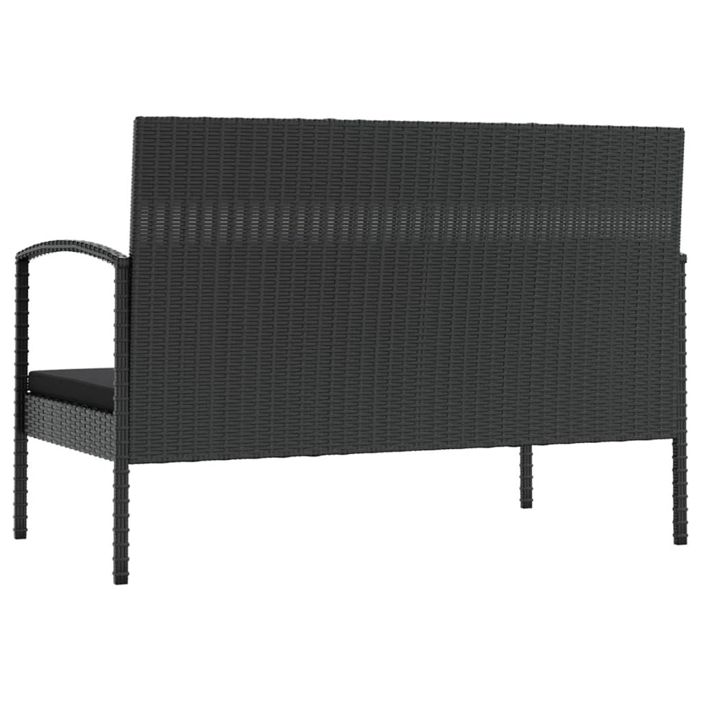 Set mobilier de grădină cu perne, 8 piese, negru, poliratan GartenMobel Dekor