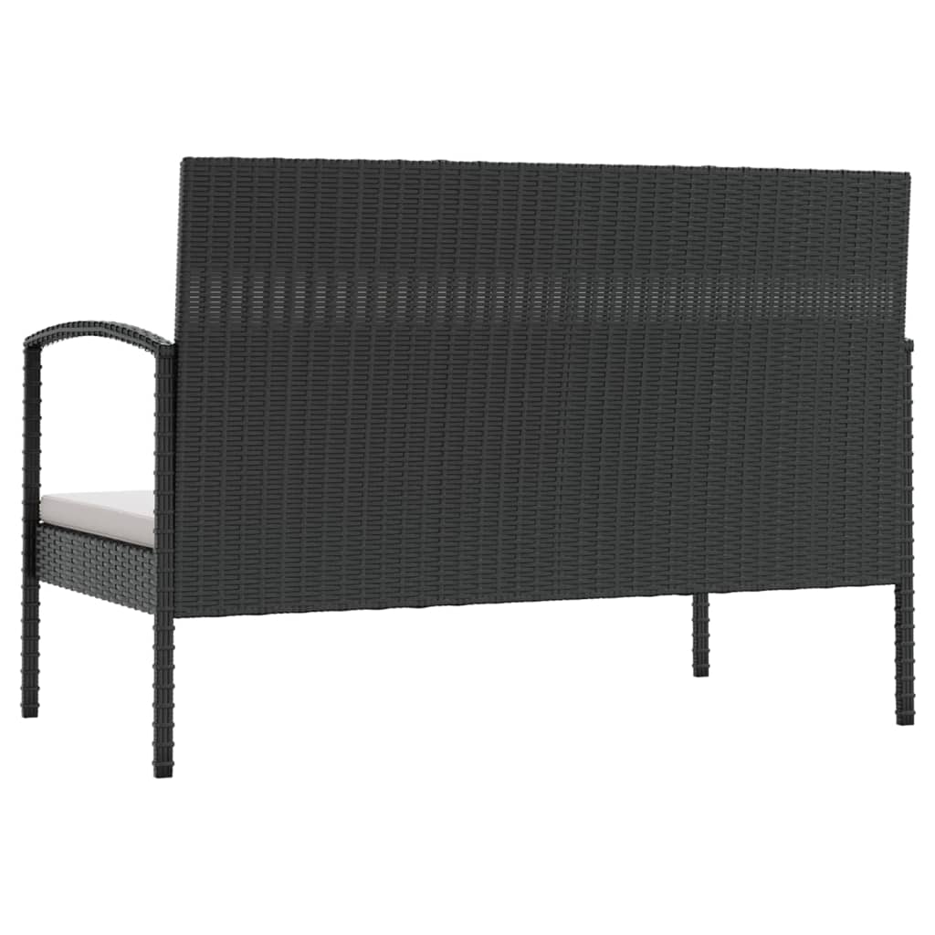 Set mobilier de grădină cu perne, 8 piese, negru, poliratan GartenMobel Dekor