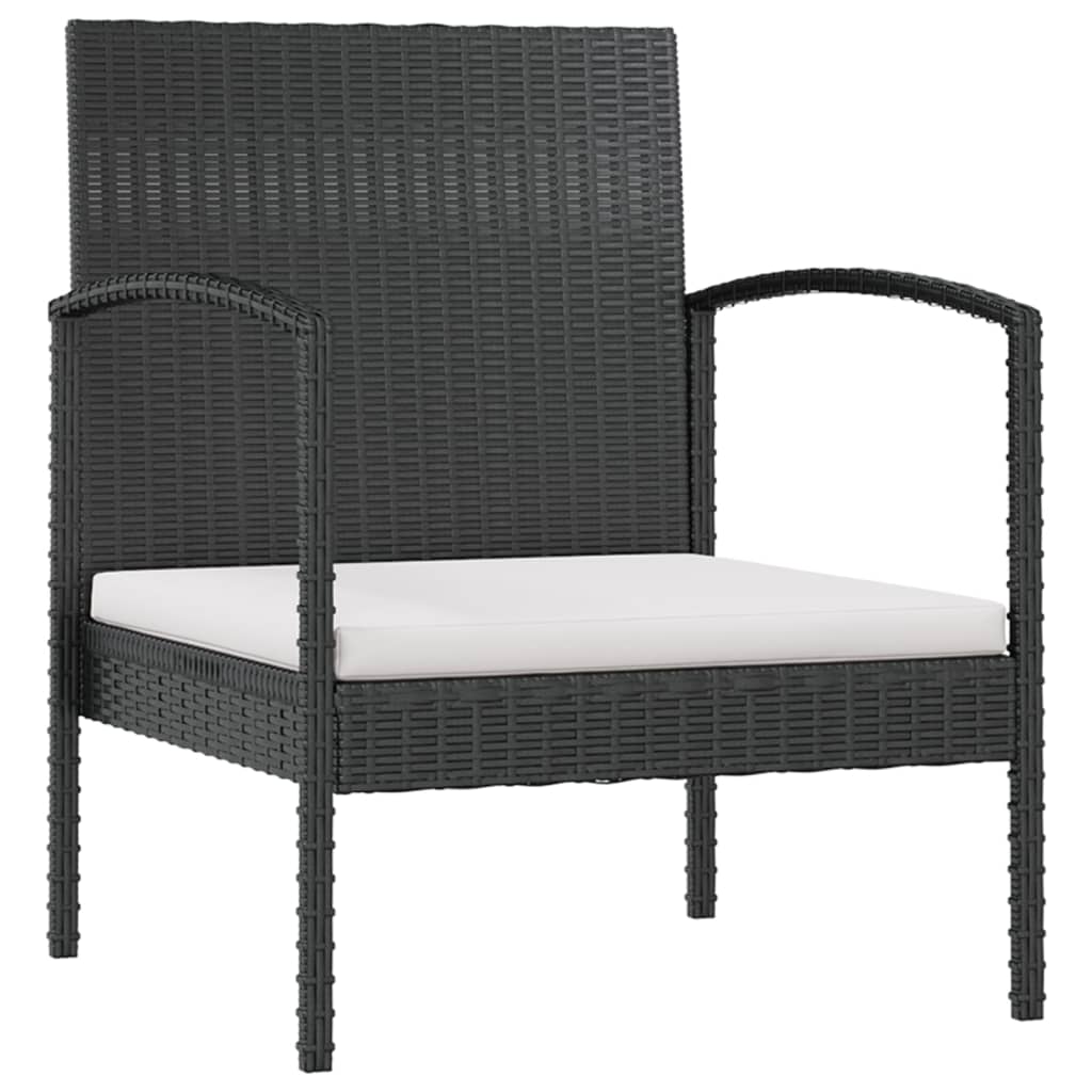 Set mobilier de grădină cu perne, 8 piese, negru, poliratan GartenMobel Dekor