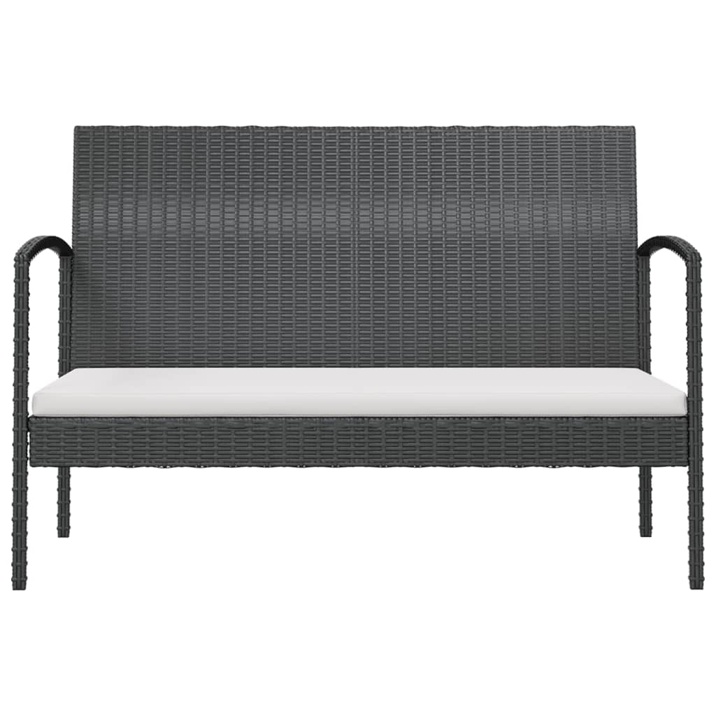 Set mobilier de grădină cu perne, 8 piese, negru, poliratan GartenMobel Dekor