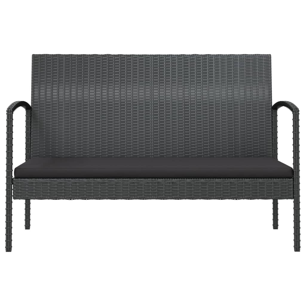 Set mobilier de grădină cu perne, 8 piese, negru, poliratan GartenMobel Dekor