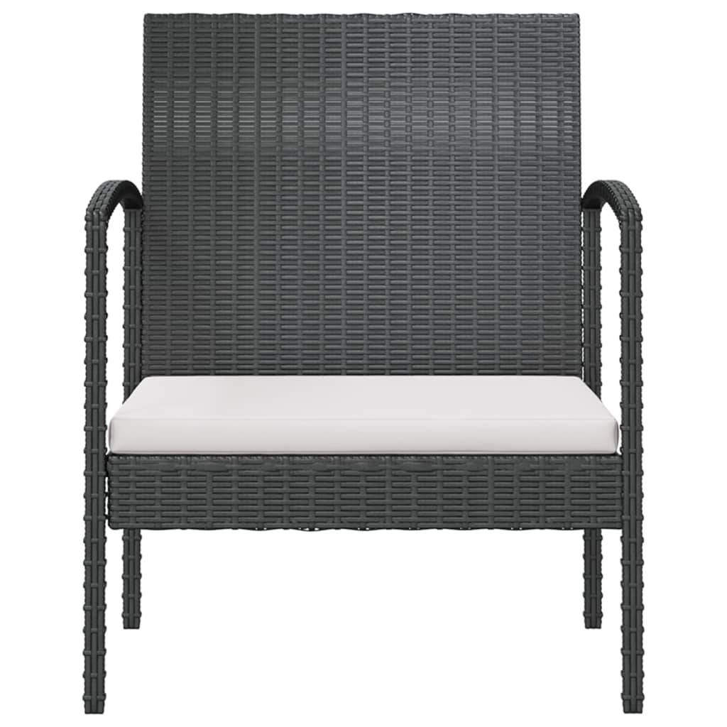 Set mobilier de grădină cu perne, 8 piese, negru, poliratan GartenMobel Dekor