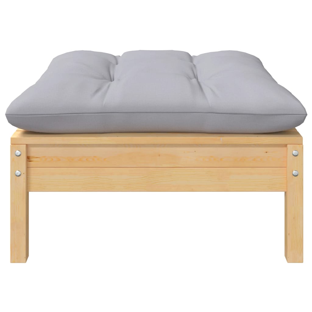 Set mobilier grădină cu perne gri, 7 piese, lemn masiv de pin GartenMobel Dekor