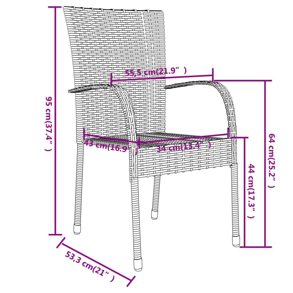 Set mobilier de grădină, 3 piese, gri, poliratan GartenMobel Dekor