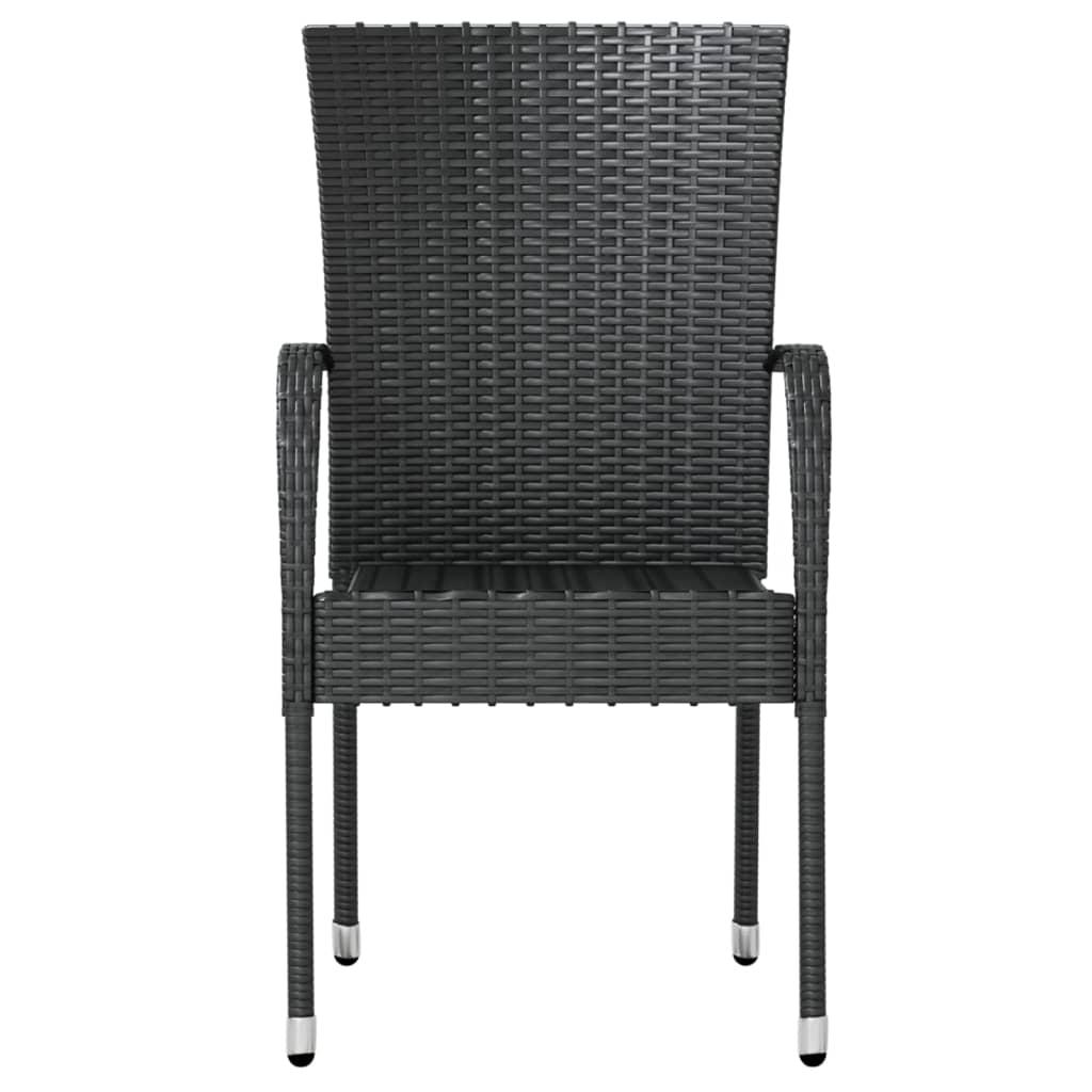 Set mobilier de grădină, 3 piese, negru, poliratan GartenMobel Dekor