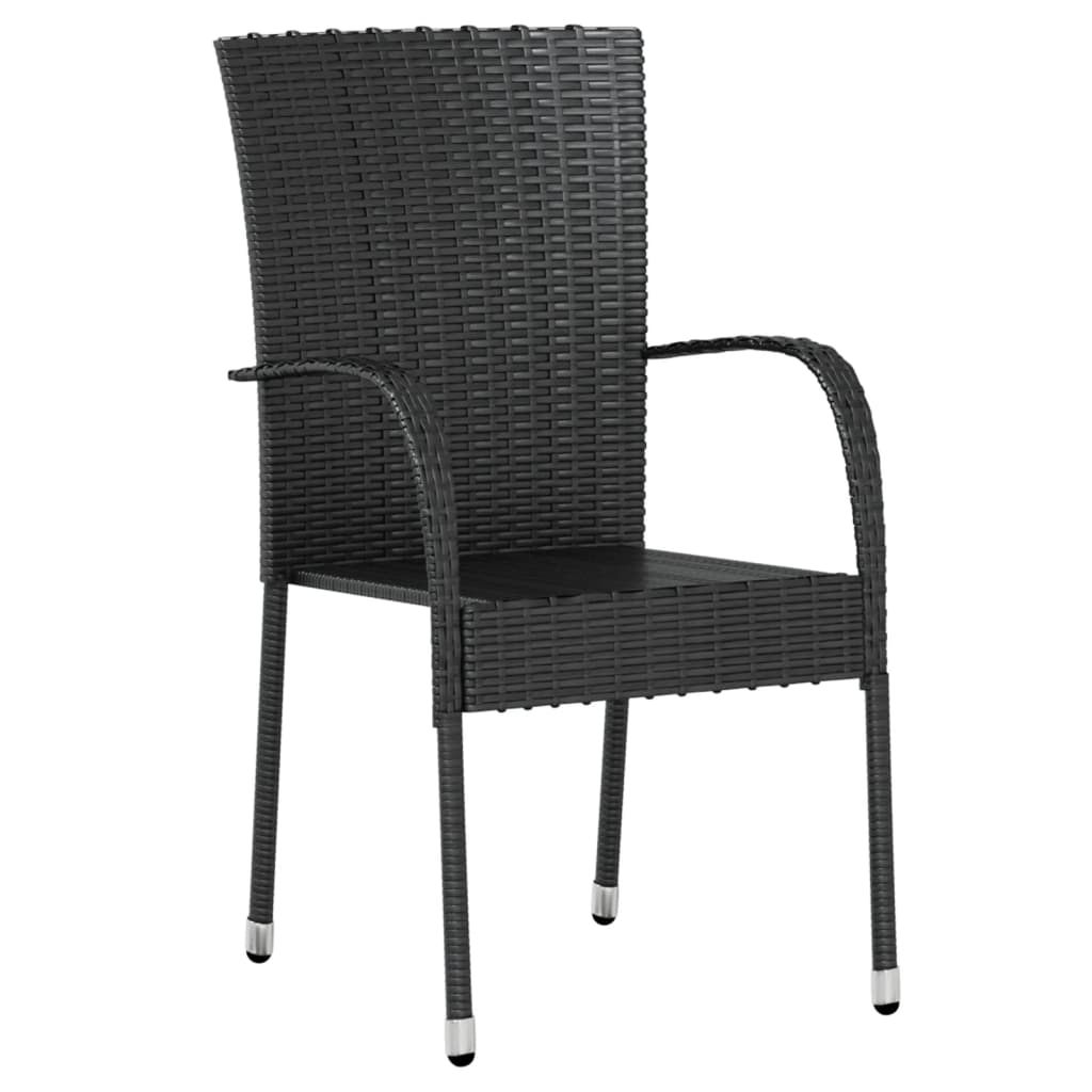 Set mobilier de grădină, 3 piese, negru, poliratan GartenMobel Dekor