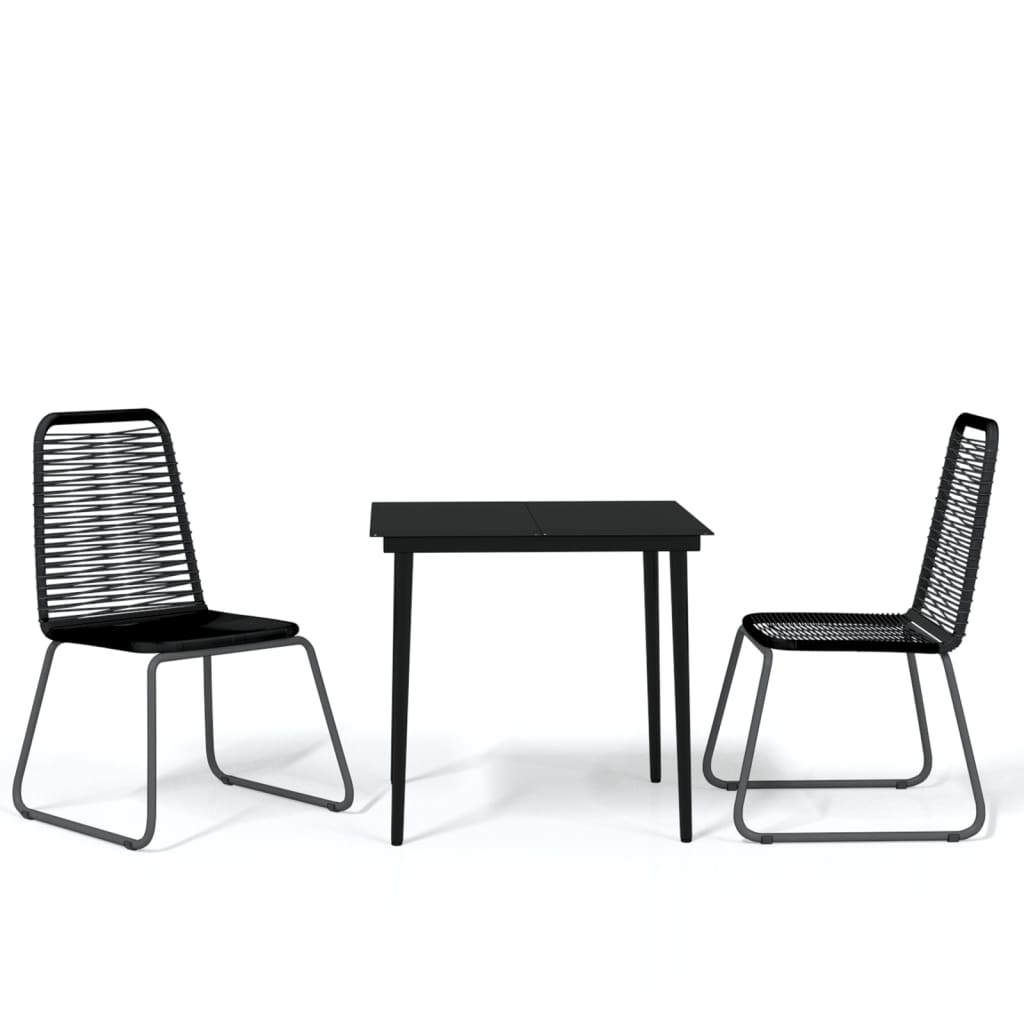 Set de mobilier pentru grădină, 3 piese, negru GartenMobel Dekor