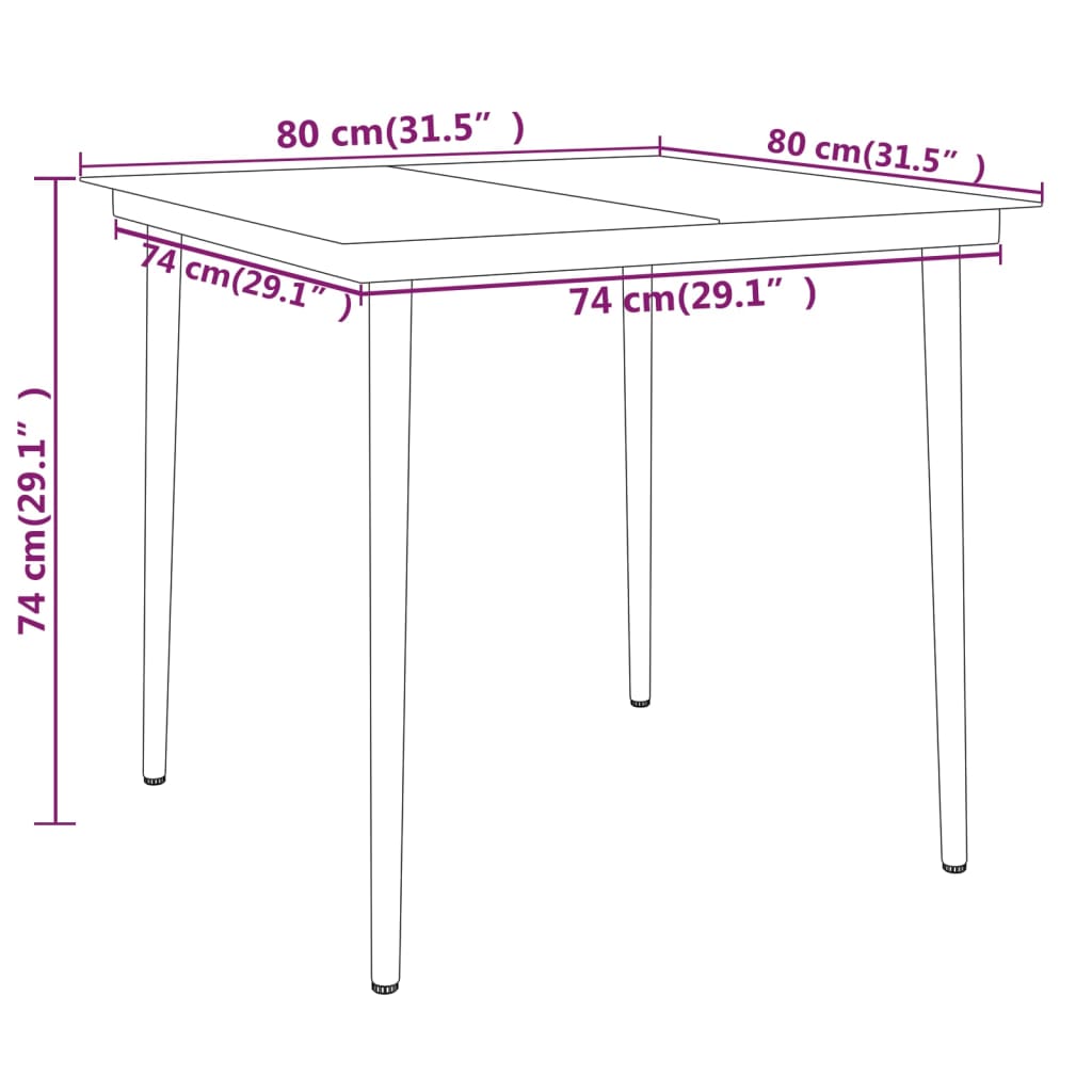 Set de mobilier pentru grădină, 3 piese, negru GartenMobel Dekor