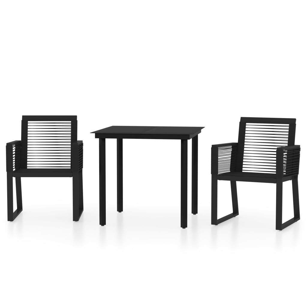 Set de mobilier pentru grădină, 3 piese, negru GartenMobel Dekor
