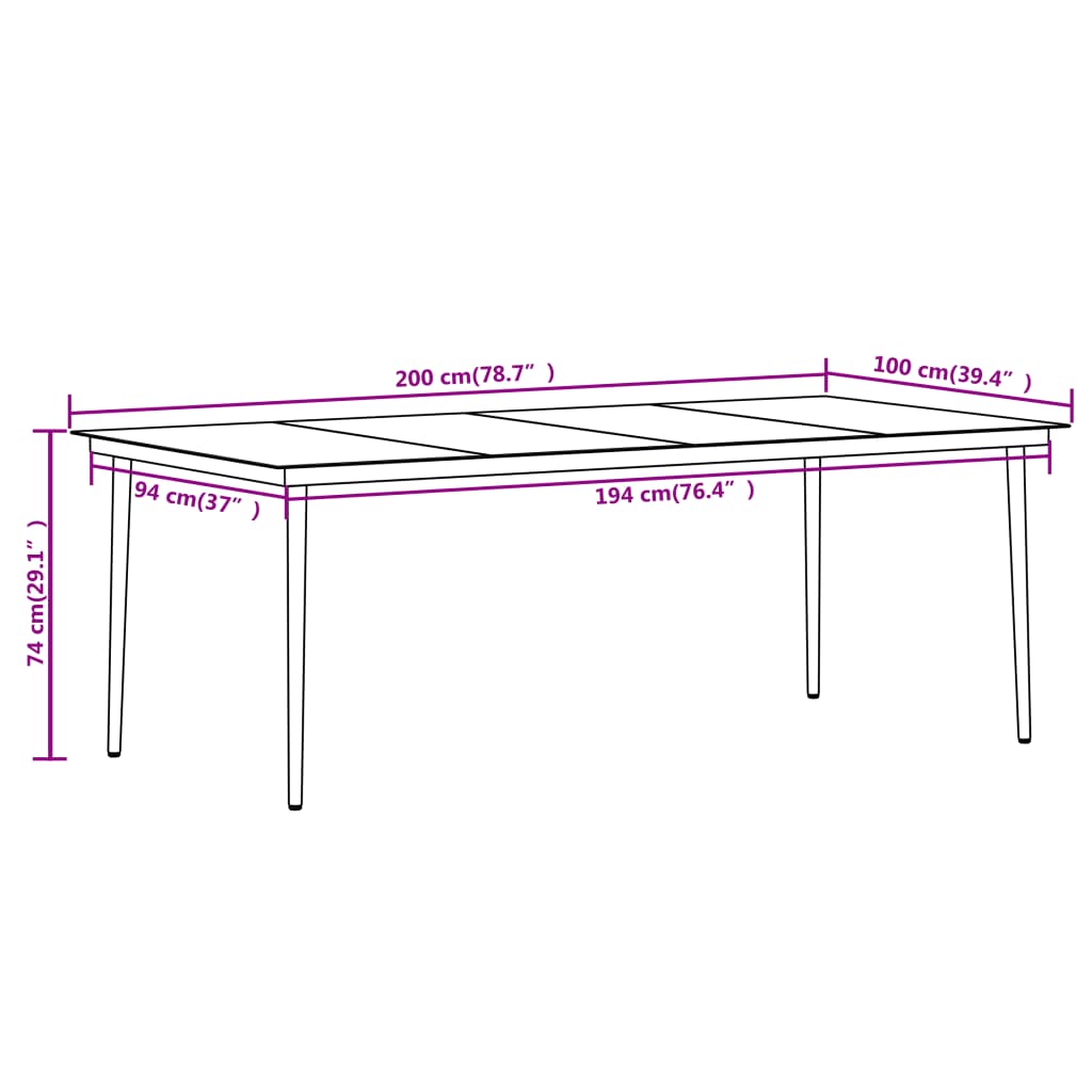 Set de mobilier pentru grădină, 7 piese, negru GartenMobel Dekor