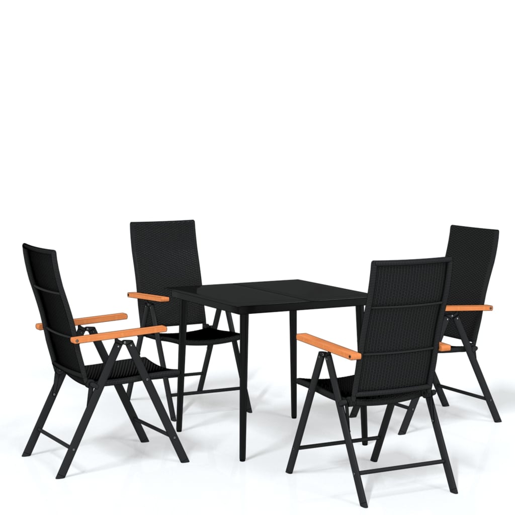 Set de servit masa pentru grădină, 5 piese, negru GartenMobel Dekor
