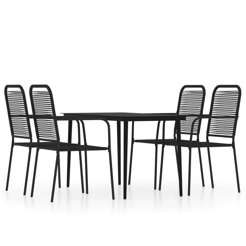 Set de servit masa pentru grădină, 5 piese, negru GartenMobel Dekor