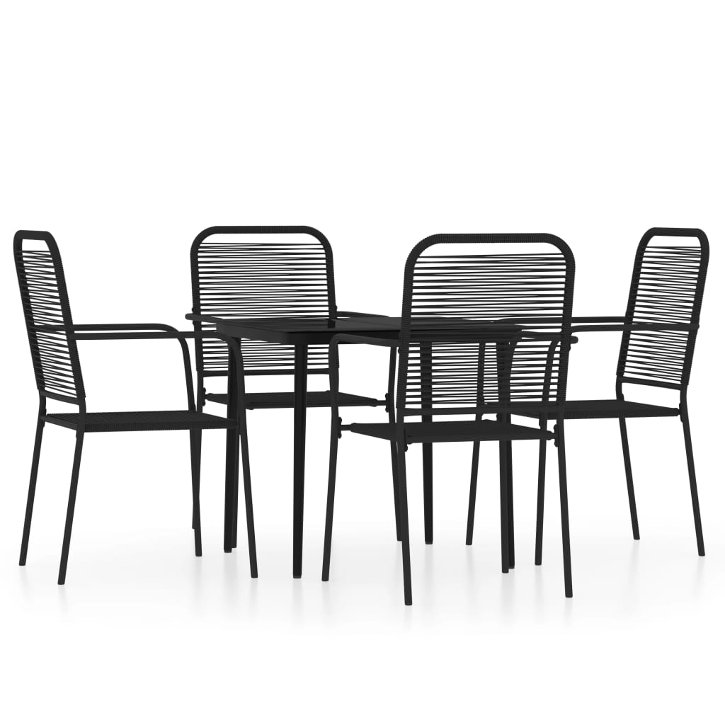 Set de servit masa pentru grădină, 5 piese, negru GartenMobel Dekor