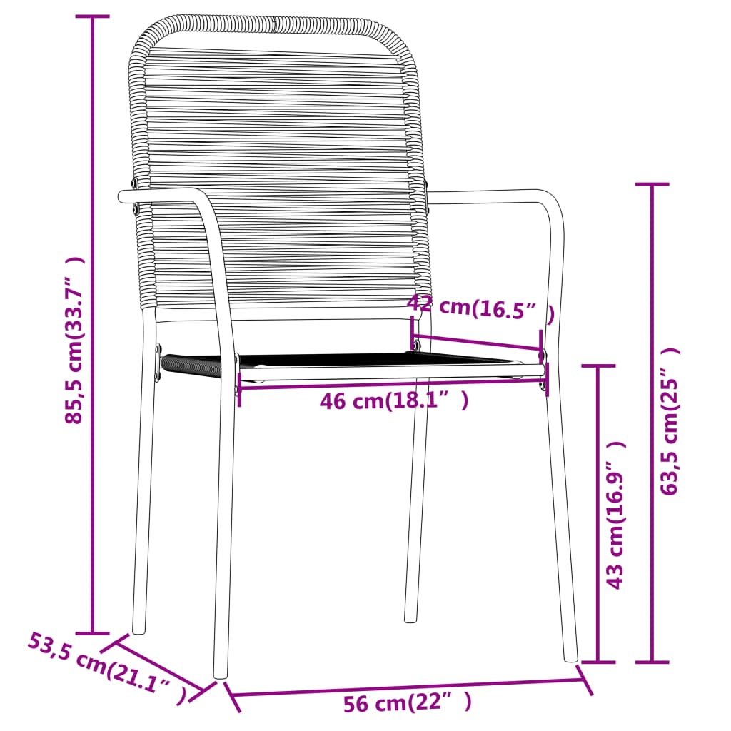 Set de servit masa pentru grădină, 5 piese, negru GartenMobel Dekor