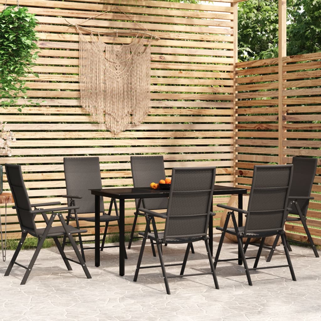 Set mobilier de grădină, 7 piese, negru GartenMobel Dekor
