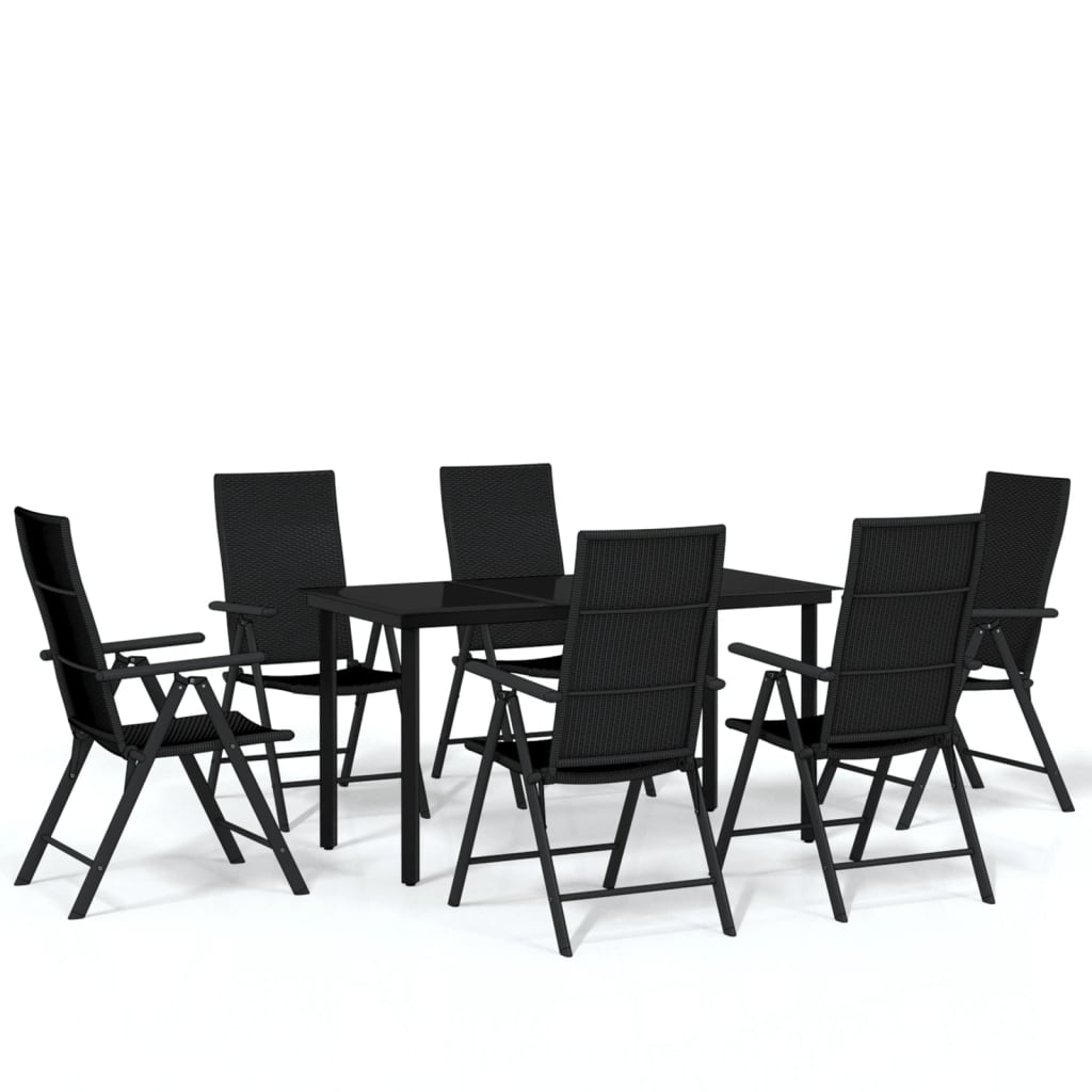 Set mobilier de grădină, 7 piese, negru GartenMobel Dekor