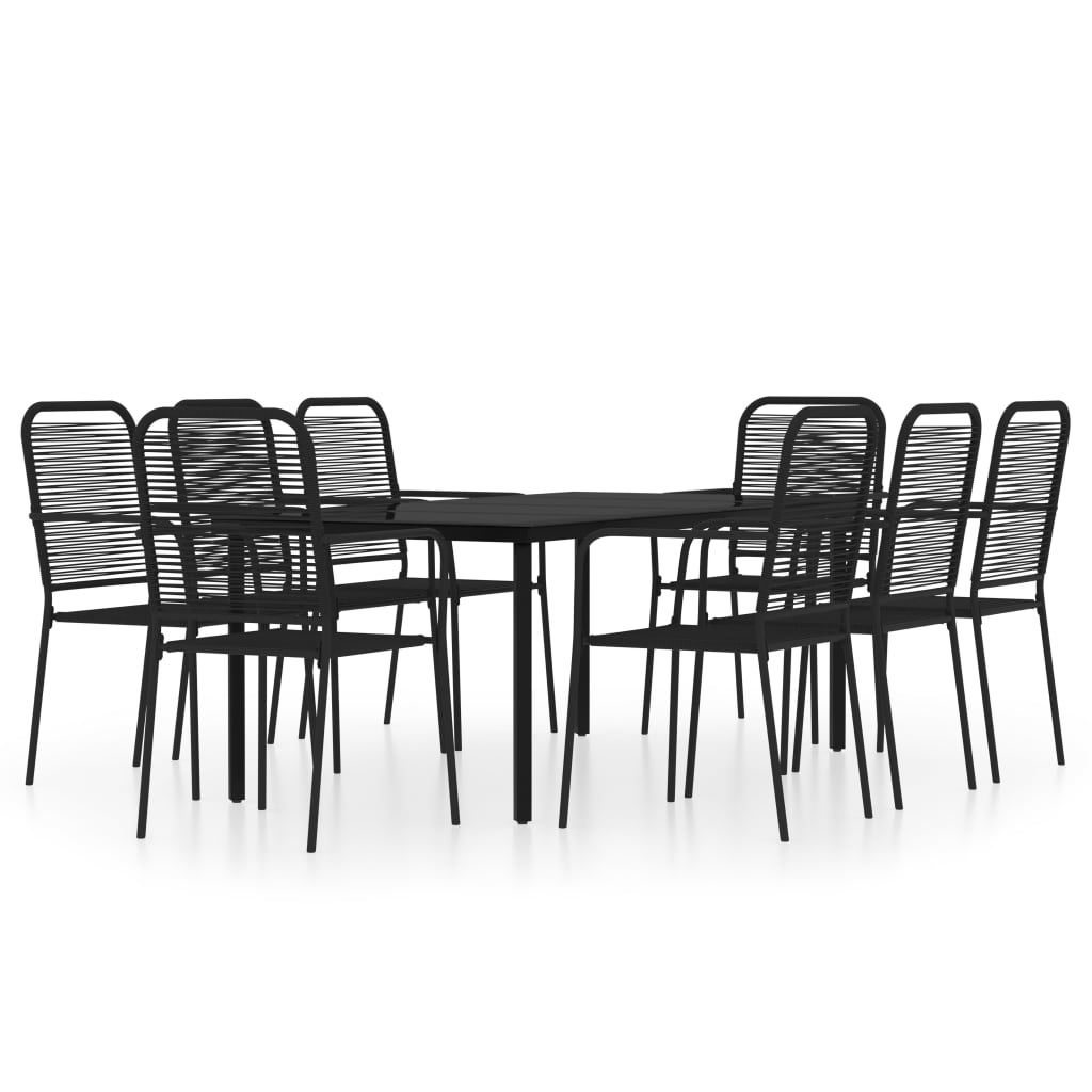 Set mobilier de grădină, 9 piese, negru GartenMobel Dekor