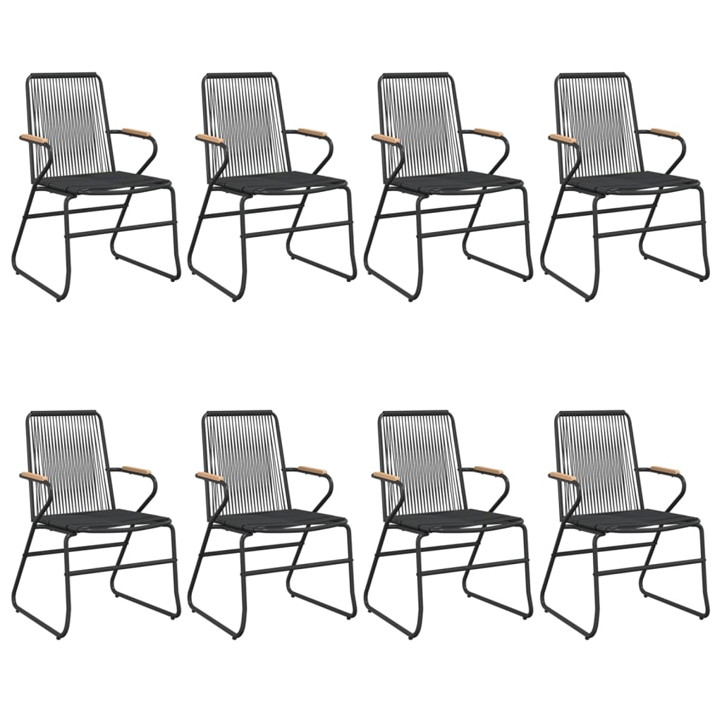 Set cu masă pentru grădină, 9 piese, negru, ratan PVC GartenMobel Dekor
