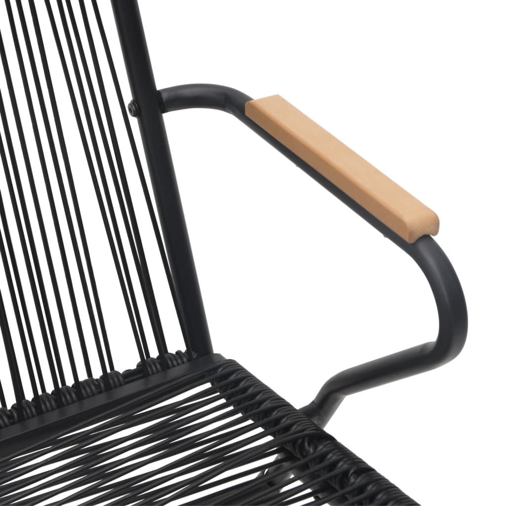 Set cu masă pentru grădină, 9 piese, negru, ratan PVC GartenMobel Dekor