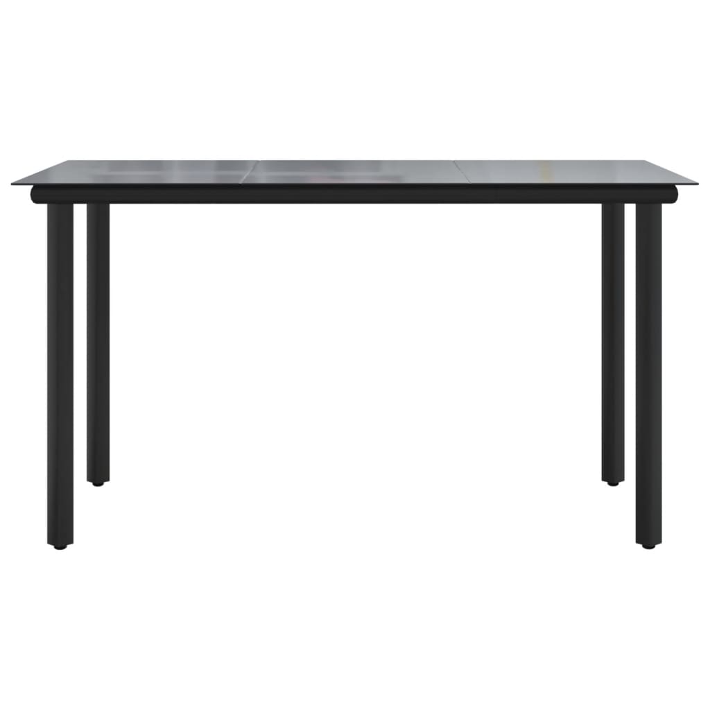 Set cu masă pentru grădină, 9 piese, negru, ratan PVC GartenMobel Dekor