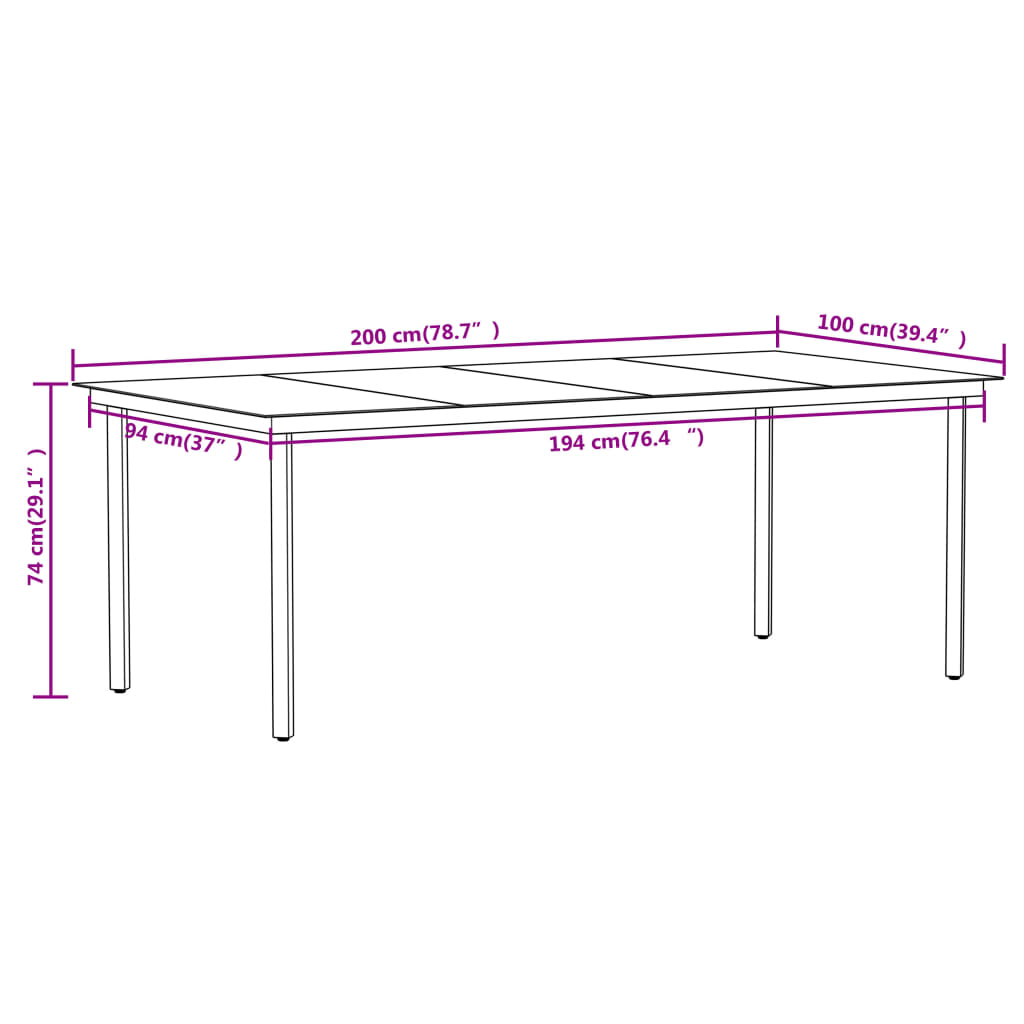 Set de mobilier pentru grădină, 7 piese, negru GartenMobel Dekor