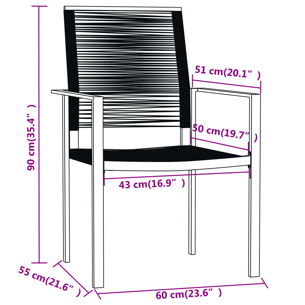 Set de servit masa pentru grădină, 7 piese, negru GartenMobel Dekor