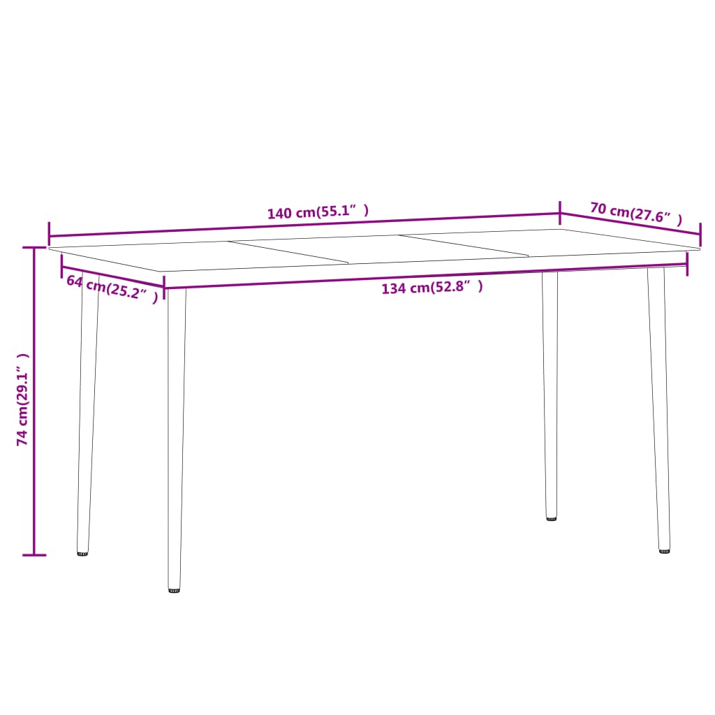 Set de servit masa pentru grădină, 7 piese, negru GartenMobel Dekor
