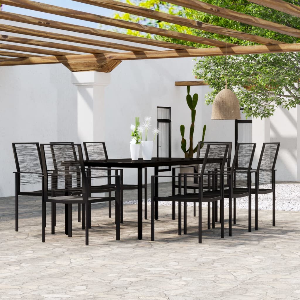 Set mobilier de grădină, 9 piese, negru GartenMobel Dekor