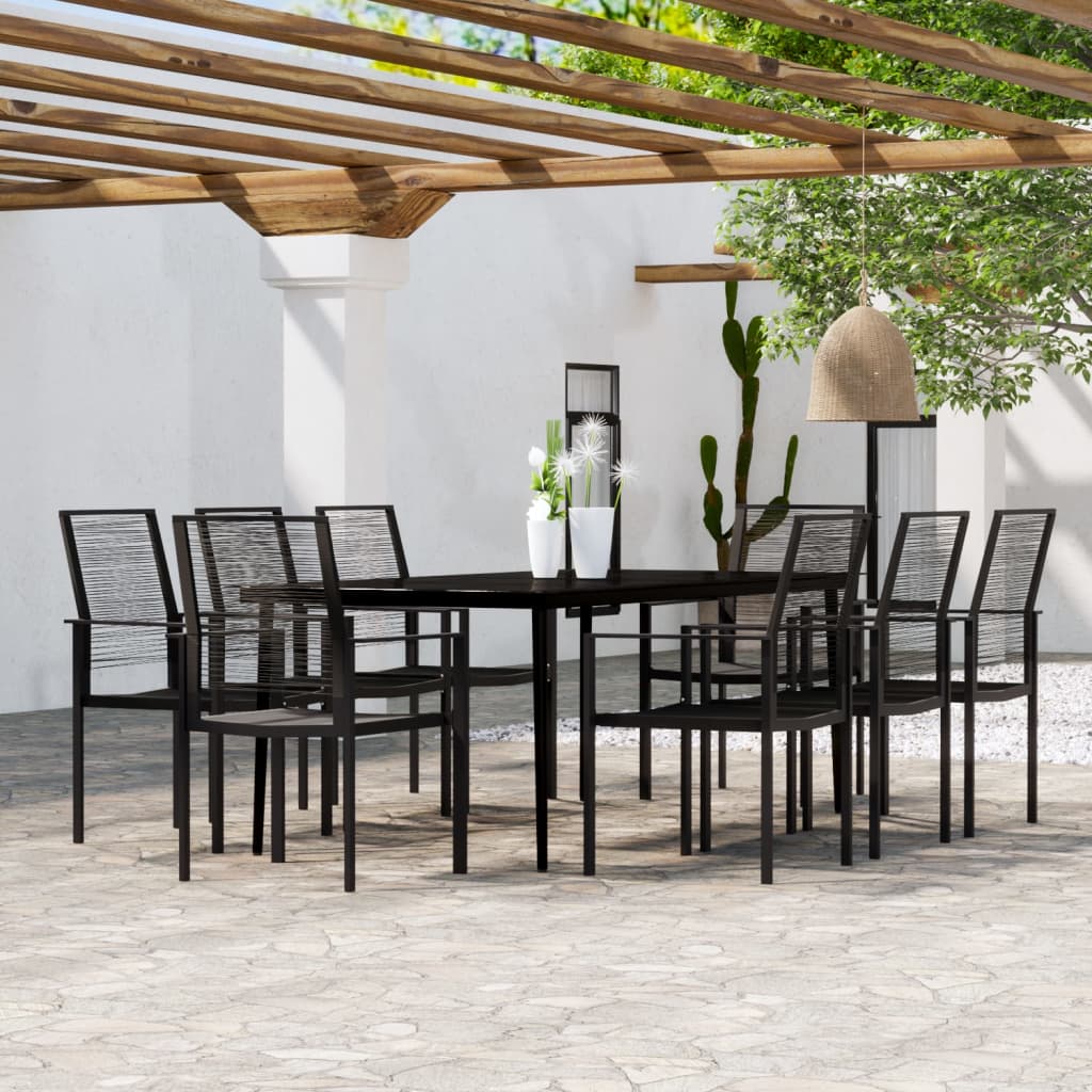 Set mobilier de grădină, 9 piese, negru GartenMobel Dekor