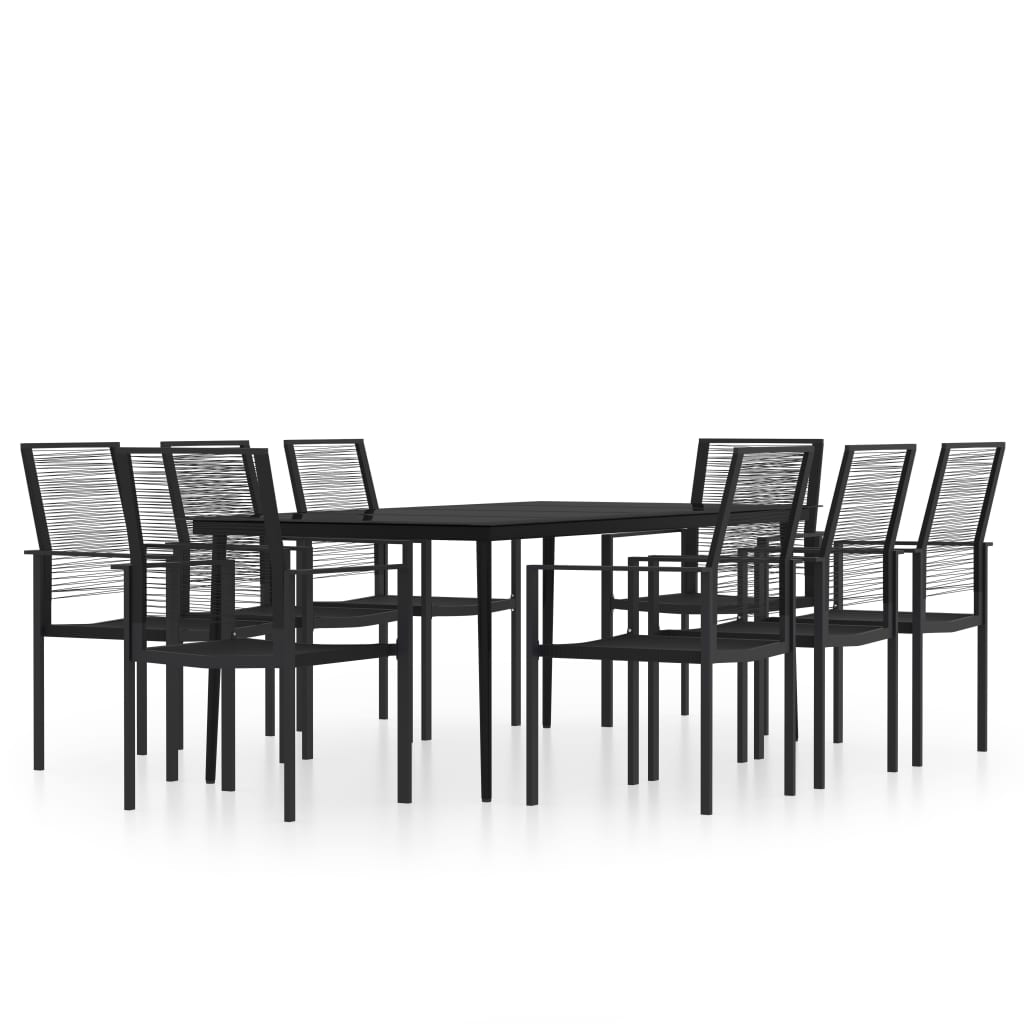 Set mobilier de grădină, 9 piese, negru GartenMobel Dekor