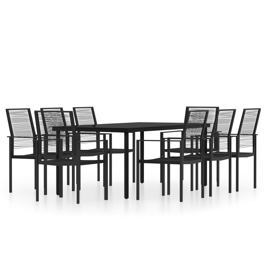 Set mobilier de grădină, 9 piese, negru GartenMobel Dekor