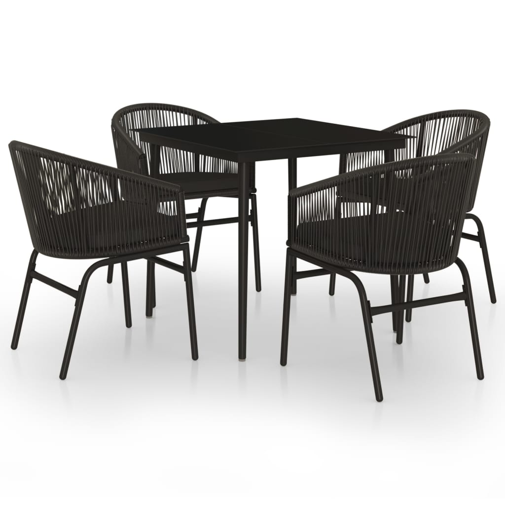 Set de servit masa pentru grădină, 5 piese, negru GartenMobel Dekor