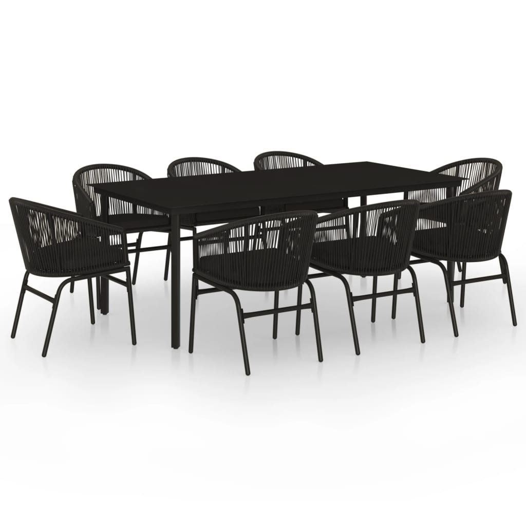 Set mobilier de grădină, 9 piese, negru GartenMobel Dekor