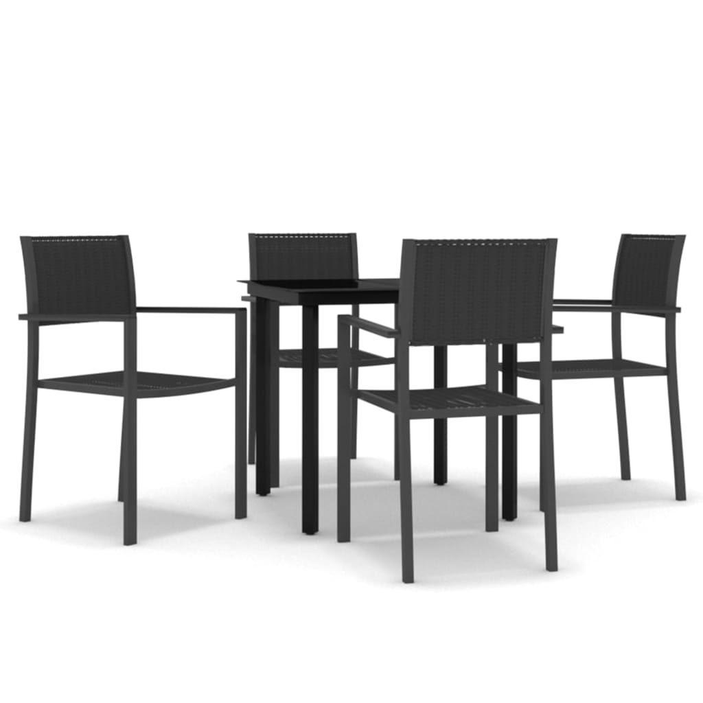 Set de servit masa pentru grădină, 5 piese, negru GartenMobel Dekor