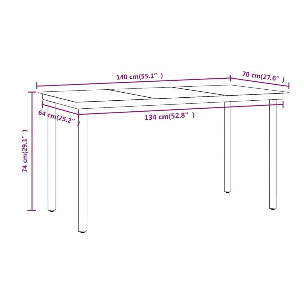 Set de masă pentru grădină, 7 piese, cu perne, negru GartenMobel Dekor