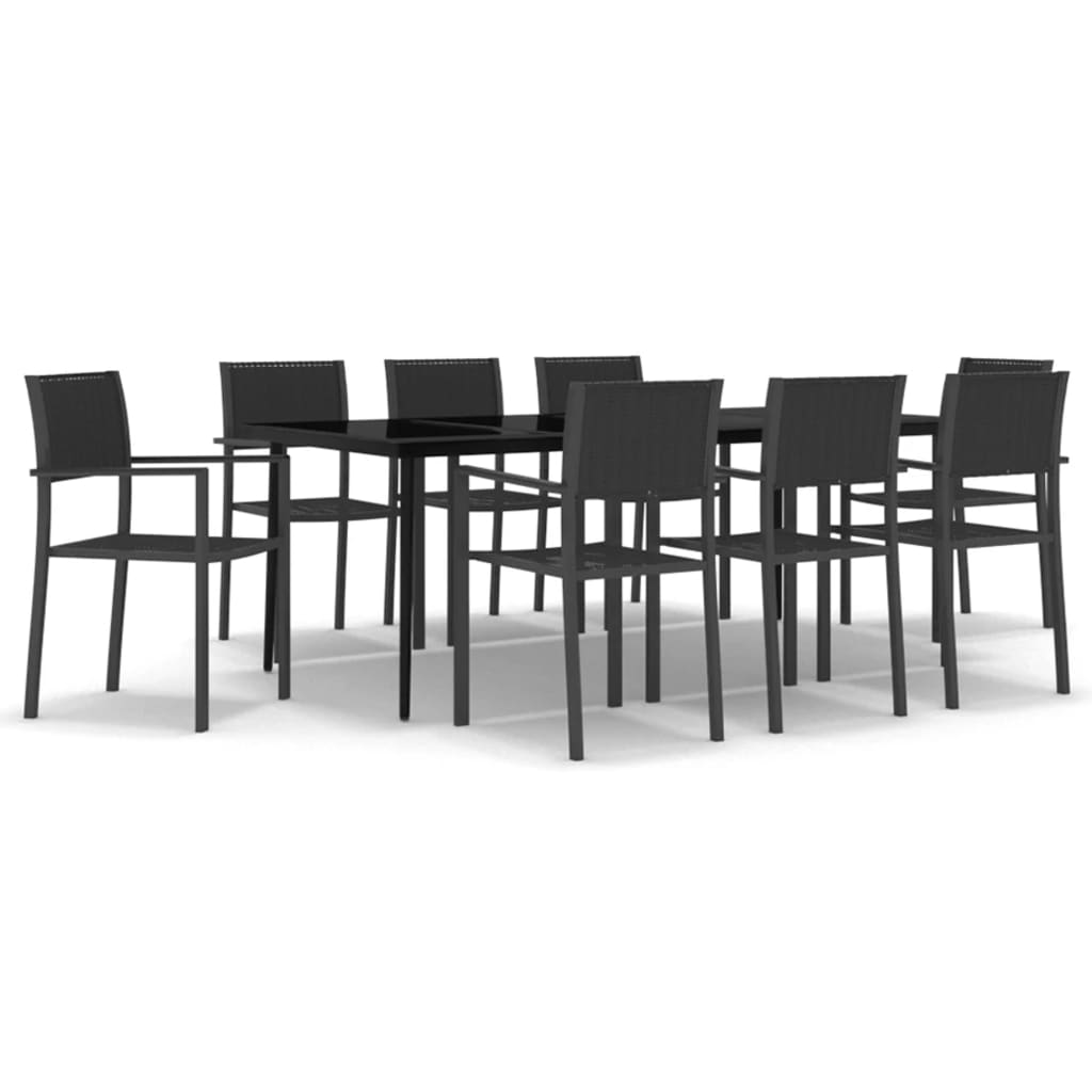 Set mobilier de grădină, 9 piese, negru GartenMobel Dekor