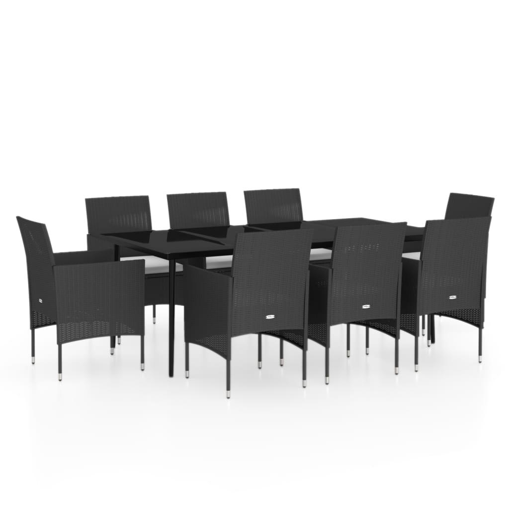 Set mobilier de grădină cu perne, 9 piese, negru GartenMobel Dekor