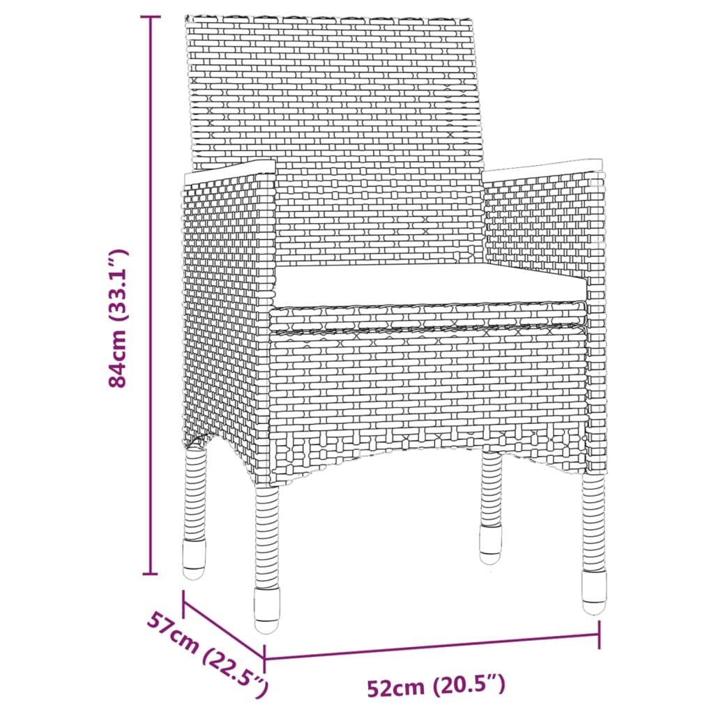 Set de servit masa pentru grădină, 5 piese, gri și negru GartenMobel Dekor