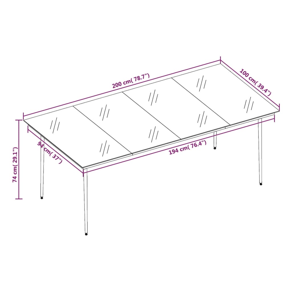Set mobilier de grădină cu perne, 9 piese, negru GartenMobel Dekor