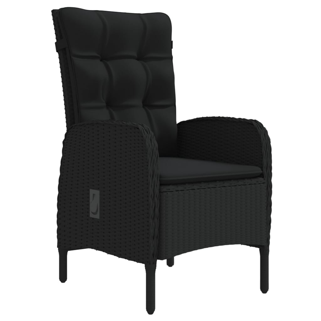 Set masă pentru grădină, 5 piese, cu perne, negru GartenMobel Dekor