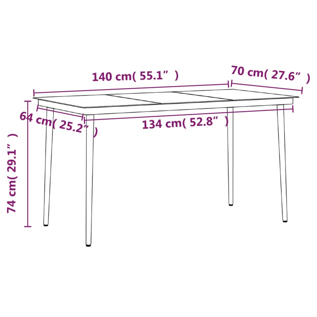 Set masă pentru grădină, 5 piese, cu perne, negru GartenMobel Dekor
