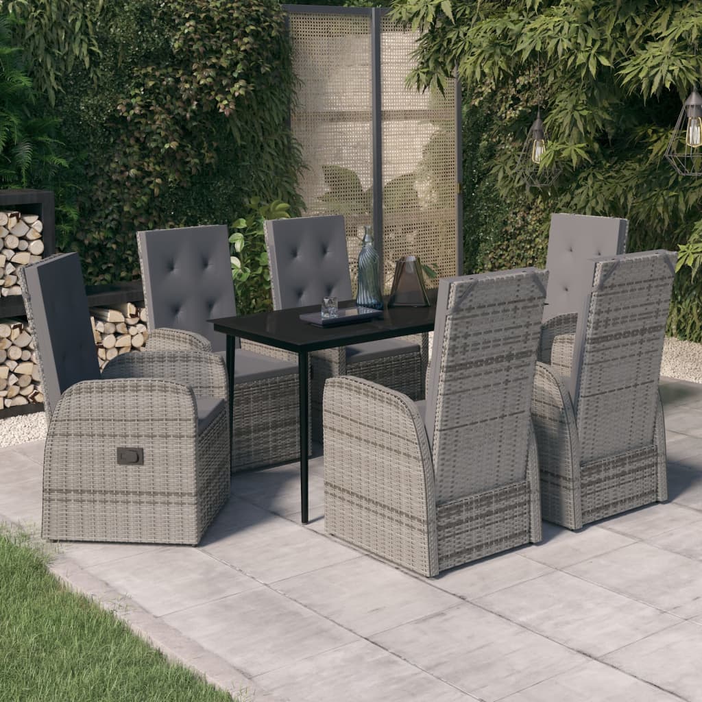 Set de mobilier pentru grădină, cu perne, 7 piese, gri GartenMobel Dekor