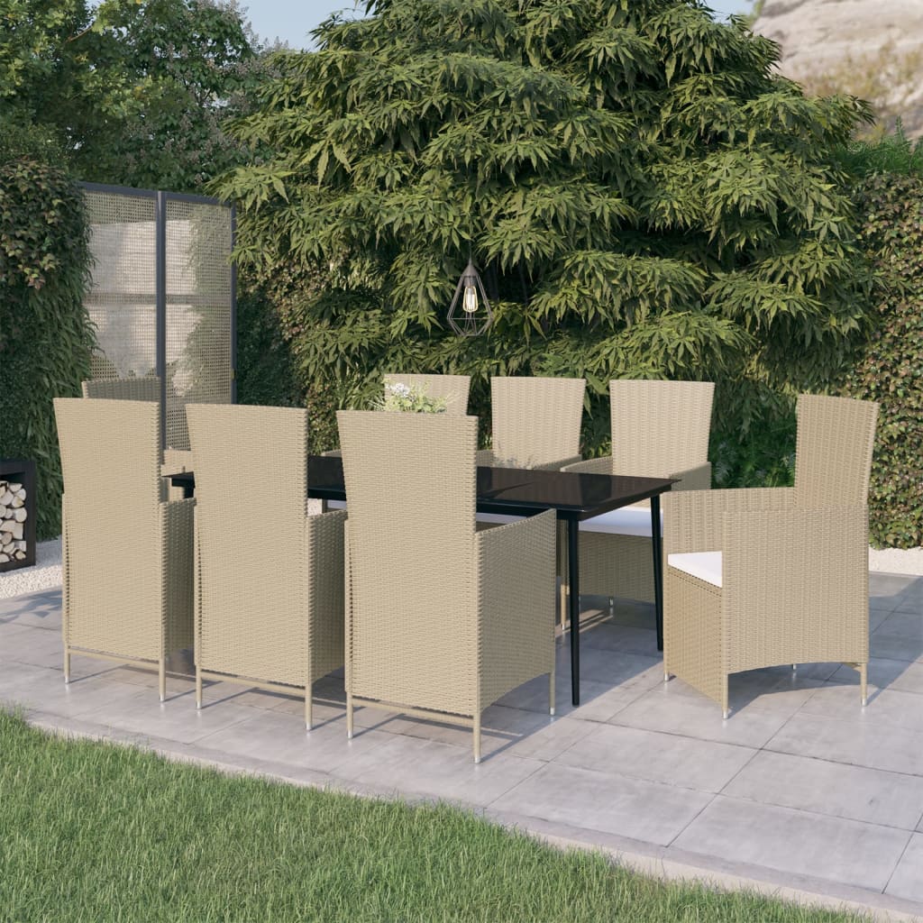 Set de mobilier pentru grădină, cu perne, 9 piese, bej GartenMobel Dekor
